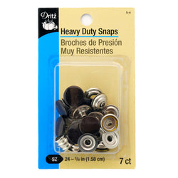 Dritz Heavy Duty Snaps Brown - Size 24, 5-8 Inch, 7 Sets-Package 5-4