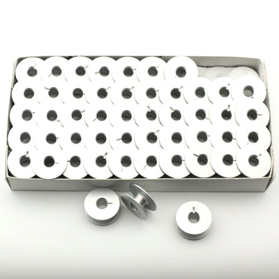 100 Pk. Aluminum Bobbins For Juki TL-98Q TL-2010Q, Janome 1600P, Brother PQ1500