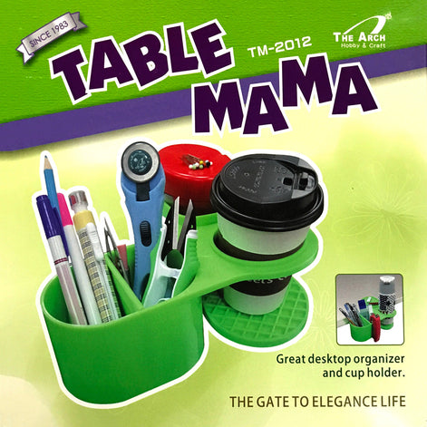 Table Mama Craft Caddy Desktop Organizer & Cup Holder - Green
