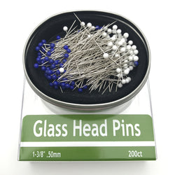Nifty Notions Glass Head Pins 1 3-8" long .50mm thick, 200 Count