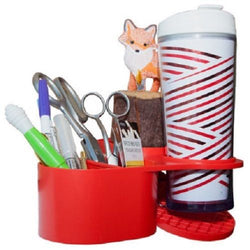 Table Mama Craft Caddy Desktop Organizer & Cup Holder - Red