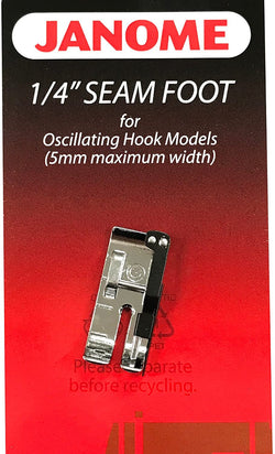 1/4" Seam Foot For #200330008 Janome Oscillating Hook Models(5mm max width)