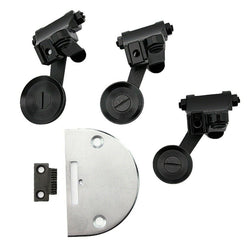 Leather Sewing 3 Size Roller Foot W/ Plate & Feed Dog Set - Brother Juki Singer