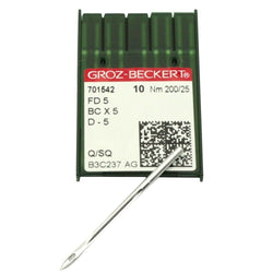 10 Groz-Beckert FD5 BCX5 D-5 Q-Square Point Size 25 Bag Closing Machine Needles