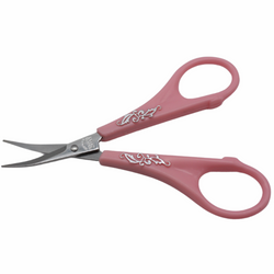 Janome 4" Pink Embroidery Scissors with Curved Tip