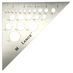 Lance 6" Aluminum 45-45-90 Degrees Template Triangle Ruler