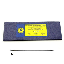C.S. Osborne Pack Of 12 Straight 3-Square Point Needles #506, Size 14", 13 Gauge