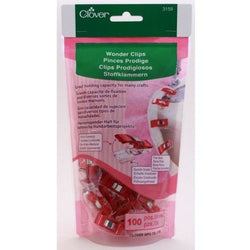 Clover Red Wonder Clips - 100 Pack For Sewing, Crafts, Quilting, Arts #3159