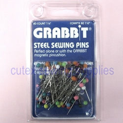 Grabbit 1-1/2" Ball Head Steel Sewing Pins - 80 Count Assorted Colors