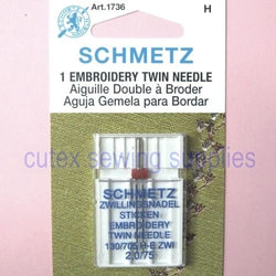 Schmetz 130-705H-E ZWI Embroidery Twin Sewing Machine Needle Size 2.0-75