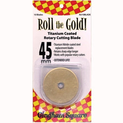 Roll The Gold 45MM (1-3-4") Gold Titanium Coated Rotary Cutting Blade - 10 PK