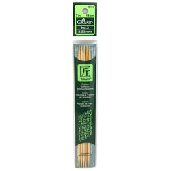 Clover Takumi Bamboo Double Point 7" (18cm), Size 3, 5-Pack Knitting Needles