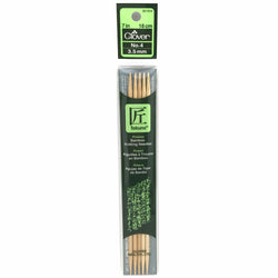 Clover Takumi Bamboo Double Point 7" (18cm), Size 4, 5-Pack Knitting Needles