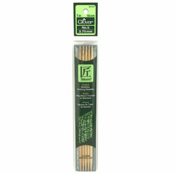 Clover Takumi Bamboo Double Point 7" (18cm), Size 5, 5-Pack Knitting Needles