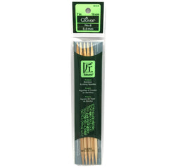 Clover Takumi Bamboo Double Point 7" (18cm), Size 8, 5-Pack Knitting Needles