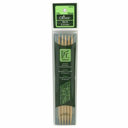 Clover Takumi Bamboo Double Point 7" (18cm), Size 9, 5-Pack Knitting Needles