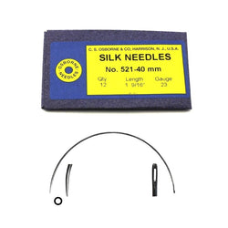 C.S. Osborne Curved Silk - Billiard Needle #521-40MM, 23 Gauge, 12-pk.