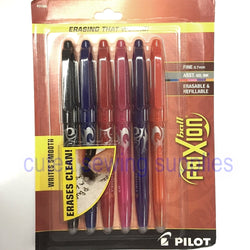 Pilot FriXion 0.7mm Fine Point Erasable Gel Pens, 6-Color Pack #31568