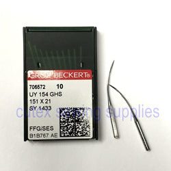 10 Groz-Beckert UY154GHS, 151X21 FFG-SES Ball Point Overlock Machine Needles