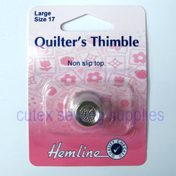 Quilter's Metal Thimble Large Size 17 - Non Slip Top, Sewing & Quilting Tool