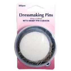 Hemline 350pcs. 1" (25mm) Dressmaking Pins With Handy Pin Cushion #704