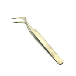 5" Fabric Precision Bent Tweezer With Long Blade