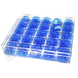25 Janome Blue Bobbins With Storage Case