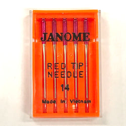 Janome 5 Pk. Red Tip Embroidery Sewing Machine Needles Size 14 (90-14)