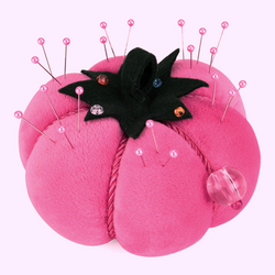 Dritz Pink Velvet Tomato Large Pin Cushion 5" Diameter X 3" Tall
