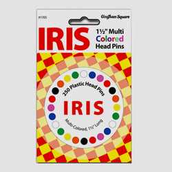 Iris 1-1/2" Multi-Color Head Pins - Fine Sharp Point Pins, 250 Count