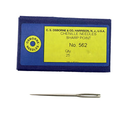 C.S. Osborne Pack Of 25 Sharp Point Chenille Needles #562 Size 13 To 26