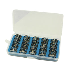 Pack of 25 Consew 205RB, 206RB Bobbins With Storage Case