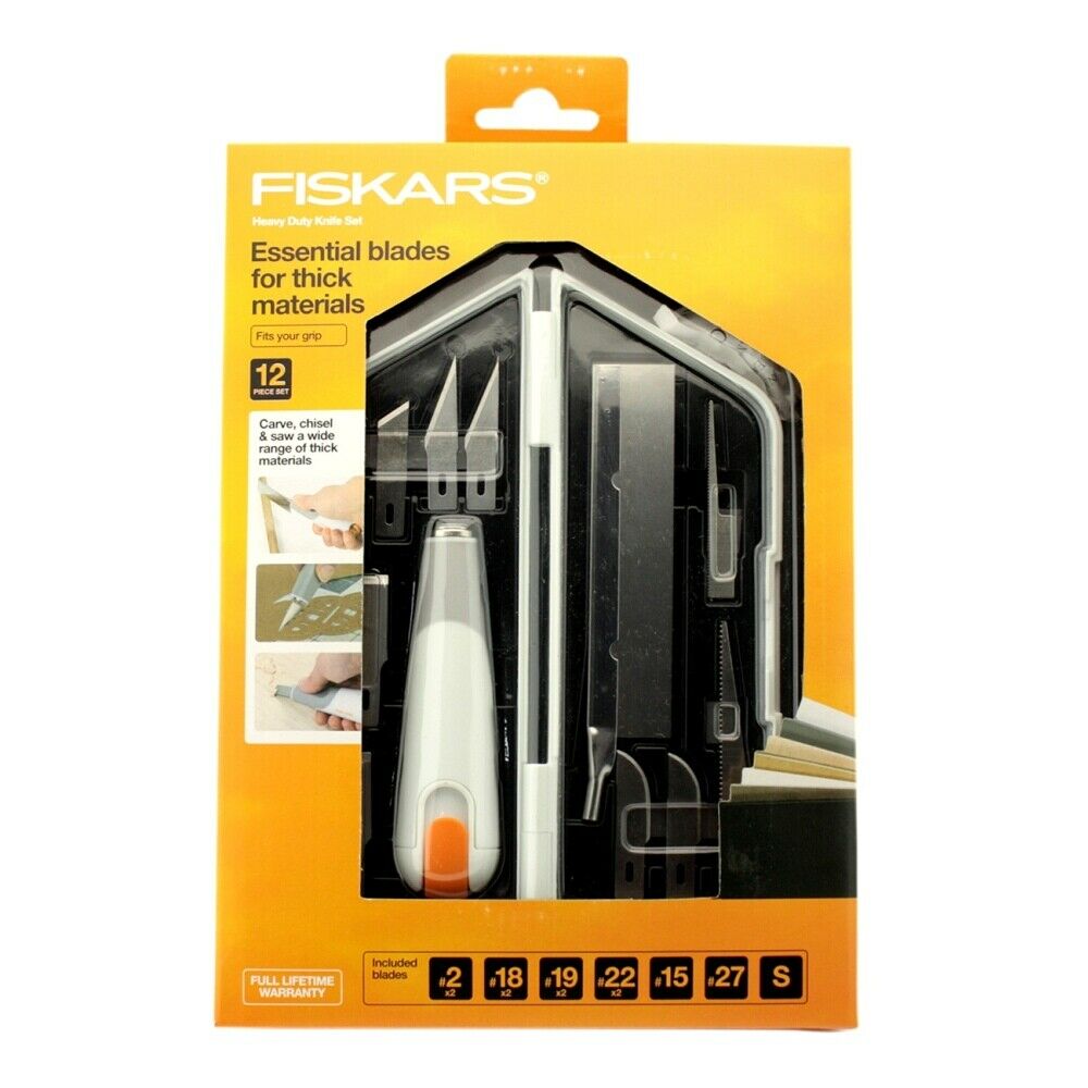 FISKARS Heavy Duty Knife Set 12 Pcs. 1651901005 Easy Change Knife Set