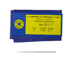 C.S. Osborne Pack Of 25 Harness Needles #517 (517-7) Size 7 Made In USA