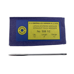 C.S. Osborne Pack Of 12 Striaght Pack Needles #508-1/2, Size 4" Upholstery