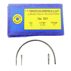 C.S. Osborne Pack Of 12 Curved Needles Heavy #501-2-1/2 (Size 2-1/2")