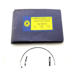 C.S. Osborne 12/Pk. Curved 3-Square Point Needles Light #502-1/2, Size 3-1/2"