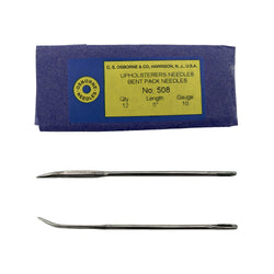 C.S. Osborne Pack Of 12 Bent Pack Needles #508, Size 5" Upholsterers Needle