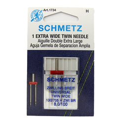 Schmetz Extra Wide Twin Needle 130/705H ZWI BR Size 8.0/100