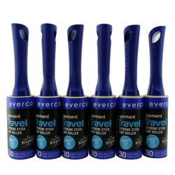 6 Pk. Evercare Compact Travel Size 30-Sheet Lint Rollers Removers