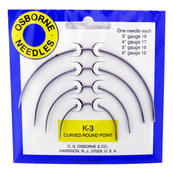 C.S. Osborne Curved Round Point Needle Pack #K-3 Made In Germany