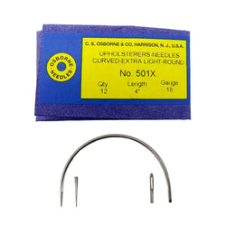 C.S. Osborne Pack Of 12 Curved Needles Extra Light #501X Size 4" Made In USA
