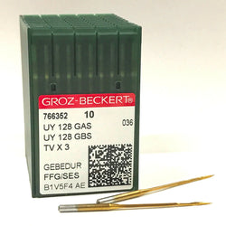 100 Groz-Beckert UYX128GAS UYX128GBS Gebedur Titanium FFG/SES Ball Point Needles