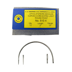 C.S. Osborne 12/Pk. Curved Cord Extra Light Needles #513X Size 2"