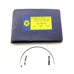 C.S. Osborne 12/Pk. Curved 3-Square Point Needles Light #502-1/2, Size 6"