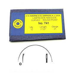 C.S. Osborne Curved Lampshade Needles #741, Size 2-1/2", 21 Gauge, 12/pk.