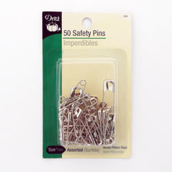 Dritz 50 Safety Pins - Size 00 To 3 Assorted Sizes