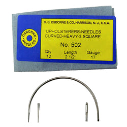 C.S. Osborne 12 Pk. Curved 3 Square Point Needles Heavy #502-2-1/2 (Size 2-1/2")
