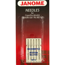 Janome Needles ELX705 For CoverPro Models Size 80/12 Sewing Needles #795807103