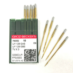 10 Pk. Groz-Beckert UYX128GAS TVX3 Titanium FFG/SES Ball Point Needles